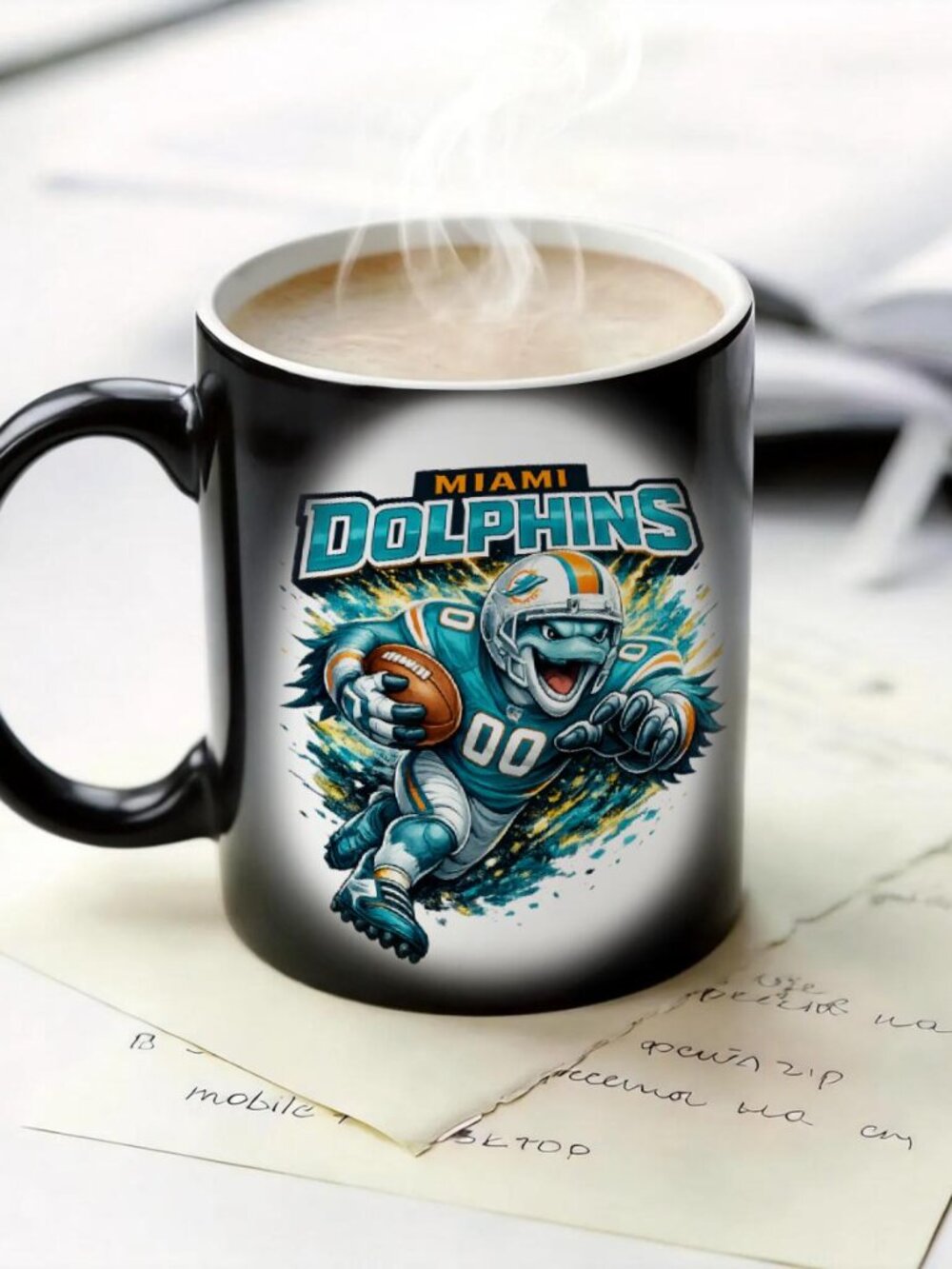 Miami Dolphins Matte Heat Changing Mug NFL Fan Cup 11oz